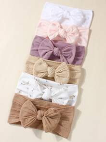 6pcs/Set Early Spring Fashion Baby Nylon Hairband With Decorations, Suitable For Daily Wear Love Valentine - Multicolor - View 7