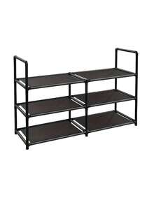 1pc Double-Deck Simple Dust-Proof Shoe Rack, Storage Shelf, Space Saving, Sturdy, Fashionable, Easy Assembly & Disassembly, Portable, Suitable For Living Room, Bedroom, Entryway, Office, Home, Multi-Layer Storage, Holiday Gift, Christmas Gift, Children Gift