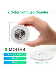 Đế lót ly đèn LED nhiều màu với 7 màu, 6 đế lót ly đèn LED cho đồ uống, đĩa đế lót ly đèn LED, đèn chai và đèn dán cho tiệc, hoàn hảo cho tiệc, đám cưới, sinh nhật, quầy bar - Nhiều màu - Xem 5