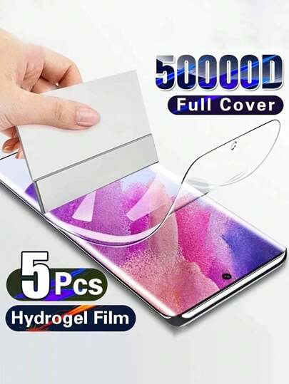 5 szt. HD Hydrogel Film Screen Protector Kompatybilny z Galaxy S25 Edge S24 S23 FE S22 Ultra S21 S20 S10 Ultra Plus FE Note 20 10 Ultra Plus 9 8 Folia ochronna Folia ochronna do telefonu