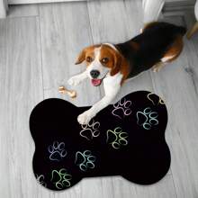 1 pezzo Tappetino per l'alimentazione degli animali domestici, tappetino assorbente per cibo di cani e gatti, tappetino impermeabile e antistrappo per animali domestici, senza macchie e facile da pulire, per contenitore di acqua per cani, accessori e forniture per animali domestici, tappetino adatto per animali che bevono in modo sporco e disordinato