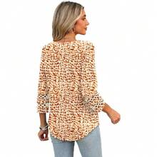 XIEERDUO 3/4 Length Sleeve Womens Tops Dressy Casual Blouses For Women 2025  V Neck T Shirts Summer Clothes - Z 橘子點 - 查看 5