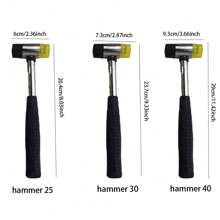 1 Martillo de goma profesional antideslizante para la mano (Martillo de 25/30/40), fuerte y duradero para mantenimiento de joyería y manualidades