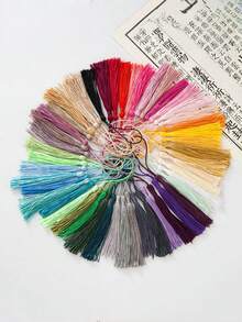 20 件手工制作的柔软花卉书签流苏带绳环，用于钥匙扣、耳环、珠宝制作、纪念品、毕业典礼、服装缝纫、礼品标签 DIY 工艺项目小流苏垂直小流苏古风挂饰书签发饰民族风流苏流苏扇形吊坠 - 彩色 - 查看 12