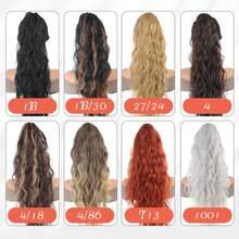 DIFEI-extensión de cabello sintético con cola de caballo para mujer, accesorios para el cabello con cola de caballo, peluca larga y rizada, color negro natural 6KZY - 233 - Ver 7