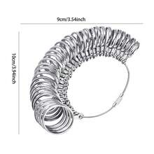 1 pieza Herramienta de medición de talla de anillos de acero inoxidable para EE. UU. / Japón, resistente y durable para medir el tamaño de los anillos