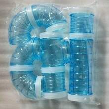 Hamster Tunnel Toy - 3pcs Connectable Plastic Pipe Cage Exercise Tubes - Multicolor - View 8