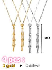 1件/4件装时尚多层网状笼吊坠项链，可调节金银笼项链托架，适用于DIY珠宝，男女皆宜作为礼物，可自由搭配各种宝石 - 網兜項鍊 - 查看 19