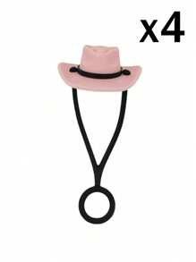 Set de 1/2/4/8 tapas de pajita de silicona con diseño creativo de sombrero - Compatible con Cup 30 40 Oz, accesorios divertidos de tapa de pajita para tumbona, para regalo de hombre y mujer, tapa de pajita reutilizable, funda de sombrero de vaquero de silicona para pajita, tapas decorativas para pajita, para fiestas, reuniones con amigos, tapas antipolvo para pajita de Cup, suministros para fiestas, accesorio de decoración de tazas