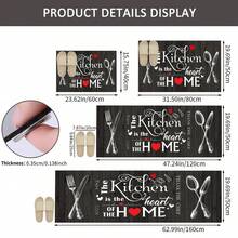 1pc/2pcs Kitchen Mat Set - Knife Fork Spoon Pattern Kitchen Decor Mat, Suitable For Sink, Bedroom, Living Room, Dining Room, Kitchen Floor Mat, Absorbent Drainage Mat, Suitable For Kitchen, Living Room, Entrance, Balcony, Home Decor, Anti-Stain, Cafe, Bar, Holiday, Party, Bedroom, Bath Mat, Room Decor - Multicolor - View 7