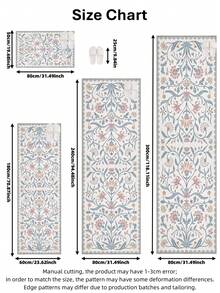 1 件法式花卉图案走廊地毯，适用于硬木地板，可用于玄关、洗衣房、走廊、卧室、厨房等场所，是四季皆宜的理想家居装饰之选。这款时尚长地毯可水洗且防滑，非常适合走廊、客厅、厨房等场所。 - 彩色 - 查看 6