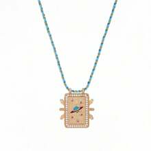 1 Stück Tarot Karten Halskette mit Anhänger, Sonne, Mond, 8-zackiger Stern, Herz, Planet, Wüsten-Stil Choker für Frauen