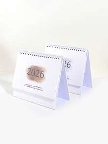 1pc Retro English Edition 2026 Calendar, Compact Vertical Flap Design, Creative Metal Ring Binding, Clear Monthly Layout - Perfect For Home Office Or School Organising, School Supplies,Back To School - Multicolor - View 5