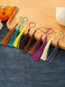 20 件手工制作的柔软花卉书签流苏带绳环，用于钥匙扣、耳环、珠宝制作、纪念品、毕业典礼、服装缝纫、礼品标签 DIY 工艺项目小流苏垂直小流苏古风挂饰书签发饰民族风流苏流苏扇形吊坠 - 彩色 - 查看 4