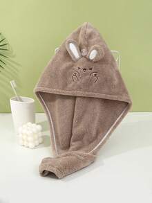 2个装超细纤维发帽，专为女孩设计 - 柔软、超强吸水、速干，带2个纽扣 - 防毛躁，适合浓密卷曲长发，猫咪图案 - 彩色 - 查看 26