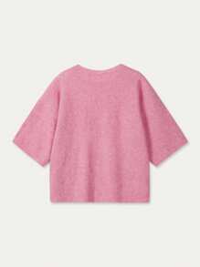 FOR BEAUTY Spring And Autumn Round Neck Half Sleeve Pink Knitted Shirt For Women's Winter New Style Loose Soft Soft Sticky Casual Lazy Style Warm Hoodie For Daily Commuting Versatile Fashion Simple Sweater Top New Year