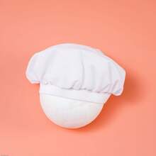 Set de 3 piezas con delantal de chef, sombrero y pañuelo para recién nacidos, pantalones con rayas rosadas y un gorro blanco elástico, accesorios de fotografía para bebés niño y niña como cocinero para sesiones fotográficas - Multicolor - Ver 6