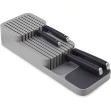 DrawerStore Knife Organizer Holds Up To 9 Knives Kitchen Organization Drawer Storage Compact GreyW10 - Gray - 查看 1