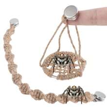 TXHF Jumping Spider Rope Bridge With Magnets Magnetic Jumping Spiders Climbing Rope Spider Twine Ladders Braided Jumping Spider Accessories For Pet Tiny Animals Enclosure Decorations