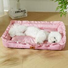 سرير حيوان أليف قطعة واحدة، سرير قطط مقاوم للانزلاق ومقاوم للرطوبة، مناسب للكلاب متوسطة وصغيرة الحجم، سرير كلاب مبرد قابل للتهوية لراحة قصوى في الصيف، منطقة استرخاء مريحة وقادرة على مقاومة الحرارة لحيوانك الأليف، سرير كلاب مهوى من الدرجة الممتازة