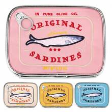 Joivida 1pc Novelty Canned Sardines Makeup Bag Cute Small Pouch Sardines Fish Tin Pencil Case Cosmetic Bag 7.09X5.3X1.97Inch Multifunctional Funny Travel Vacation Essentials For Women Teen Girl Gift