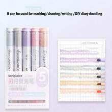 5 pezzi di penne fluorescenti, pennarelli morbidi per graffiti artistici e evidenziatori per studenti, utilizzabili per segnare/disegnare/scrivere/decorare taccuini