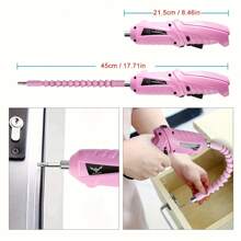 47 Pcs Upgraded Pink Mini Deformable 90°, Rotatable And Foldable Handheld Electric Screwdriver Set, Wireless USB Charging Set, With Screwdriver Head Gift, Practical For Home Use, Lightweight, Easy To Carry, Essential Home Tool Set, Perfect Festival Gift