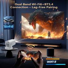 BAXBEY HY260 Pro Mini Projector, 4K Support, 1080P Autofocus Projector, Automatic Keystone Correction, Android Home Theater Smart Projector With WiFi6 BT5.4, 180° Rotatable Portable Projector, 2025 New Video Projector - 查看 8