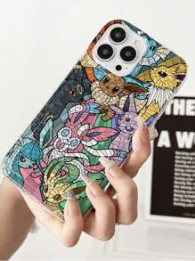 pokemon 1pc Pokemon Minimalist Soft Phone Case, Compatible With Galaxy S22/S23/S24 Ultra, Compatible With IPhone 13/14/15/16 Pro, Original Hand-Drawn Soft Shell Anti-Fall Protective Cover, Girlfriend GiftCompatible With IPhone For Holiday
