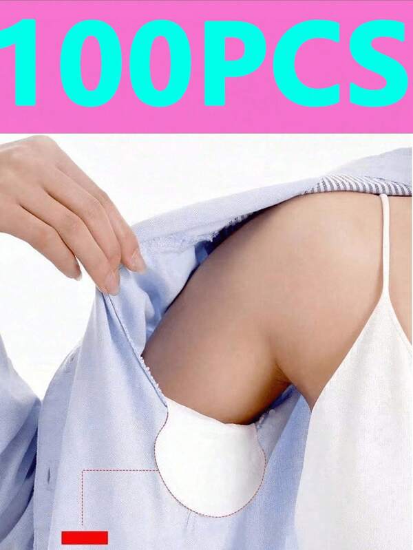 100pcs Underarm Sweat Absorbing Pads, Armpit Perspiration Patch, Thin Invisible Sweat Proof Pad