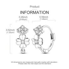 925 Silver Openwork Four-Leaf Clover Drop Earrings, Lucky Irish Jewelry Gift For Everyday Elegance (St. Patrick's Day)