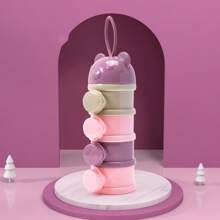 3/4 piezas Recipientes reutilizables de plástico para almacenar fórmula y leche de bebé, cajas portátiles para snacks de bebés y niños pequeños, dispensador de alimentos redondo lavable a mano