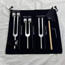 3pcs Set Ear Wax Removal Tuning Forks, Professional Healing Sound Forks For Training - 136.1Hz, 256Hz, 432Hz, 528Hz Gold Color Yoga & Meditation Body Weighted Forks - Relaxation Instruments