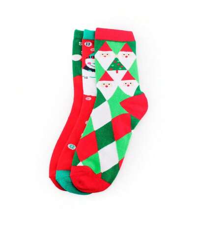 Blogger Lot de 3 chaussettes courtes 100% coton, motif Noël, modèle FROSTY. ✅ Livraison en 24/72h en Espagne (péninsule)