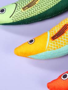 PETSIN 猫玩具猫薄荷3D仿真鱼金鱼小猫玩具枕鱼互动发声猫咬毛绒玩具猫用品 - 查看 5