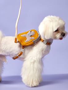 PETSIN 寵物攜帶背包teddy & Poodle繩索,胸部和背部帶,行走貓/狗的零食包和拴繩 - 彩色 - 查看 5