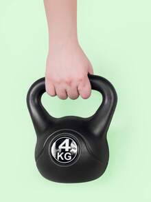 Kettlebell Pesa mancuerna rusa plastica de 4 kg para entrenamiento funcional TAYGA cross - Negro - Ver 3