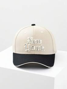 1 件男女通用撞色“NEW YORK”刺绣棒球帽，适合户外运动和活动 - 彩色 - 查看 8
