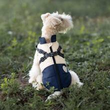 1 pièce Veste en laine réfléchissante en polyester pour chien, manteau coupe-vent réglable à boucle en D double avec fermeture zippée, convient aux chiens de petite à très grande taille - Automne et Hiver