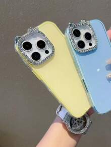 亮片 1 件全新多巴胺水钻镜头设计手机壳，适用于 Apple 16 Pro Max、15/14/14 Pro、12/11 系列，时尚女性适用，简约创意