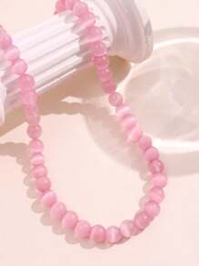 1 pièce Collier pendentif de pierres naturelles en acrylique violet, collier asymétrique élégant et de luxe à la mode pour femmes