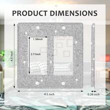 Local Delivery--Wall Plate Light Switch Cover, Standard Size 4.50" X 2.76", Dengduoduo Silver Pink Rhinestones Bling Decorative Wall Plate Light Switch Outlet Cover For Bedroom Accessories Home Decor - 銀色設計2 - 查看 2