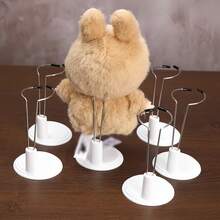 [Minimalist Style] For Labubu Adjustable Metal Doll Stand | 12-15cm Teddy Bear/Action Figure Display Stand, Black/White Base, Portable Photography Prop (Multiple Angle Fixation + Plush Doll Storage Rack) - Multicolor - View 2