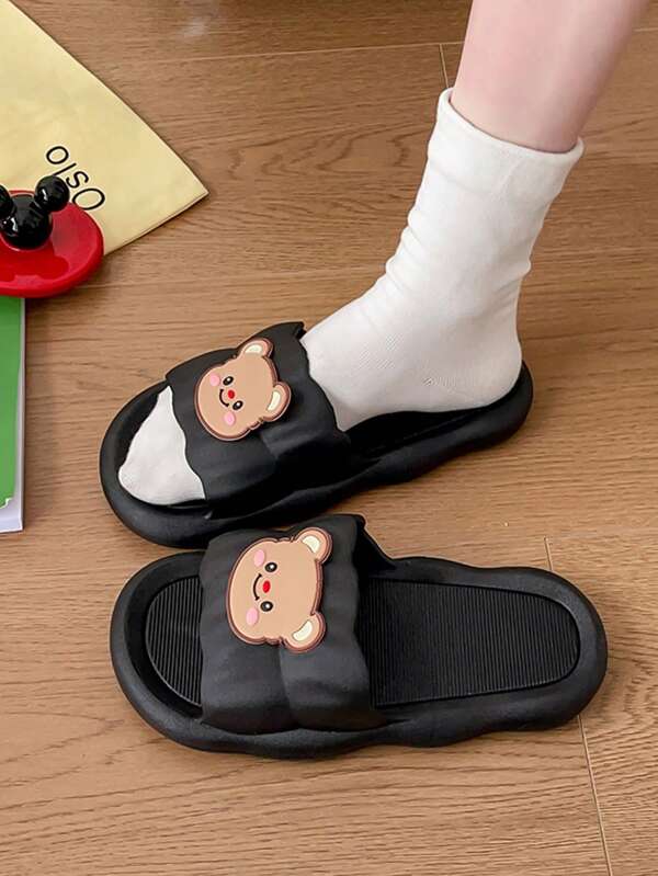 New Little Bear Women's Summer Casual Slippers For Indoor And Outdoor Use, Comfortable, Stylish, Slip-Resistant, Perfect For Students And Dorms, Cute, Feels Like Walking On Poop
