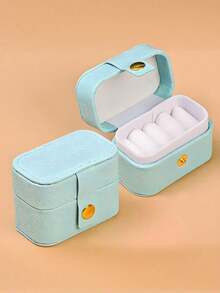 1 件，便携式迷你戒指盒，女士珠宝盒，PU 皮革项链珠宝展示盒，简易家居珠宝收纳盒，旅行收纳盒，精致迷你，耳环，珠宝，收纳盒，耳环，收纳盒，耳环，戒指，项链，手链收纳盒，返校必备品，难忘的节日礼物，伴娘礼物，迷你展示收纳盒，礼品包装盒，旅行必需品，母亲节礼物