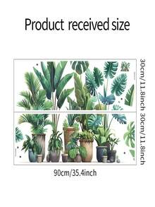1pc Green Plant Turtle Back Leaf Potted Plant Bedroom Living Room Home Decoration Wall Sticker Window Sticker Glass Sticker Mural House Decoration Sticker Self-Adhesive