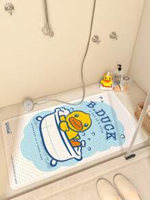 B. Duck 1 pieza Alfombra de ducha gruesa con estilo de pato de dibujos animados, autorizada por B.DUCK, con ventosas antideslizantes, lavable a máquina, accesorio de baño y decoración de baño