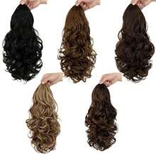 发夹 1 件装 黑色花朵夹式假发卷发马尾发饰优雅爪夹，学校用品，大学