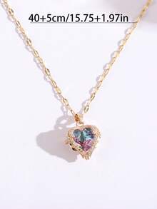 1件新款海洋之心项链简约高端蓝色项链配心形锁骨链