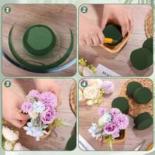 2/3/6pcs 花泥块 - 绿色花泥海绵，适用于各种鲜花和人造花，家居、婚礼、派对、酒店和花店DIY工艺塑料花泥，干湿两用，圆形可切割花泥砖 - 綠色 - 查看 4